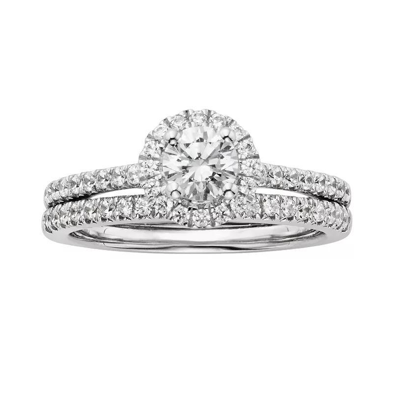 The Regal Collection IGL Certified Diamond Engagement Ring Set in 14k White Gold (1 ct. T.W.), Womens Product Image