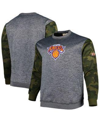 Men's Fanatics Branded Heather Charcoal New York Knicks Big & Tall Camo Stitched Sweatshirt, Size: 2XB Product Image