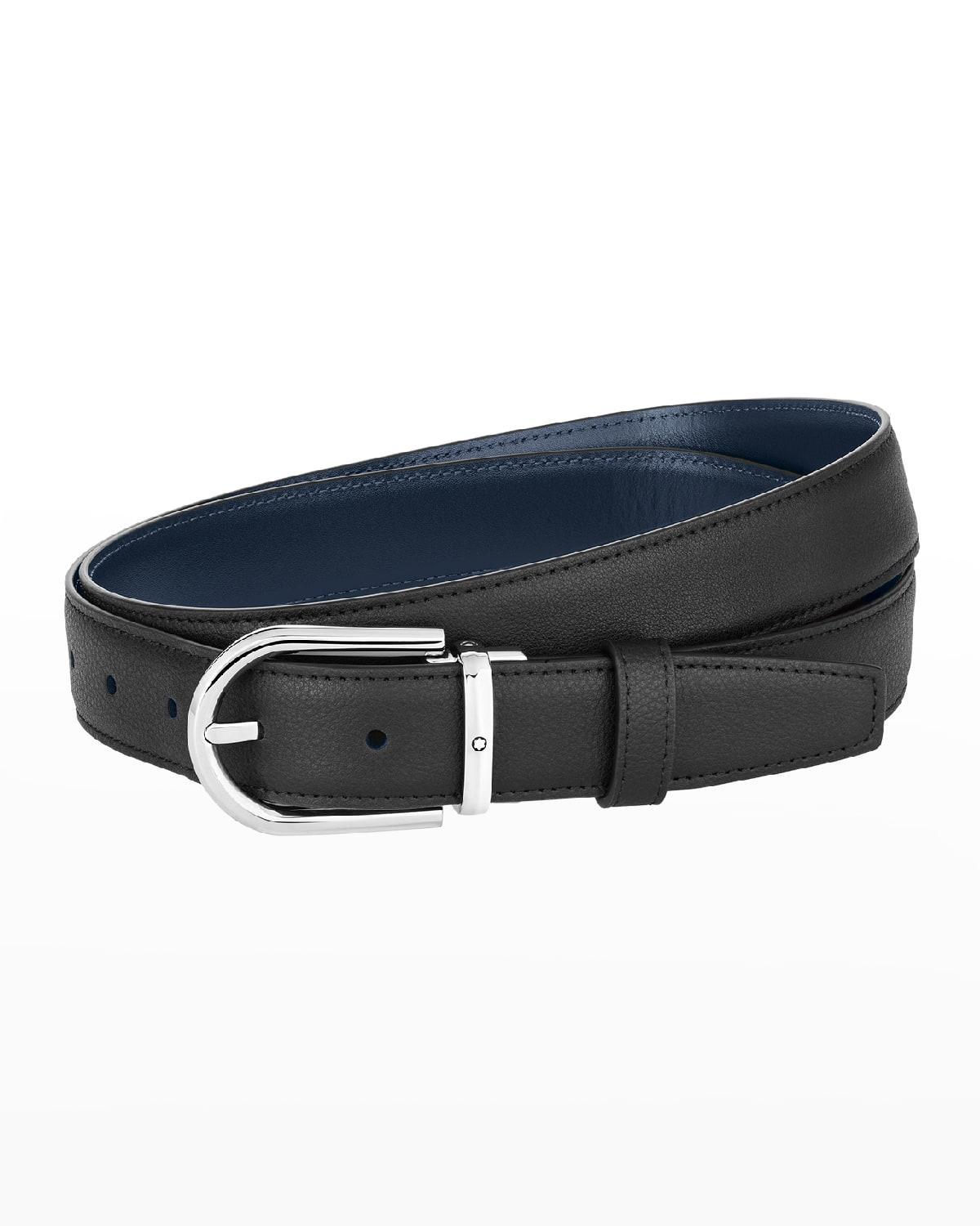 Mens Reversible Leather Buckle Belt Product Image