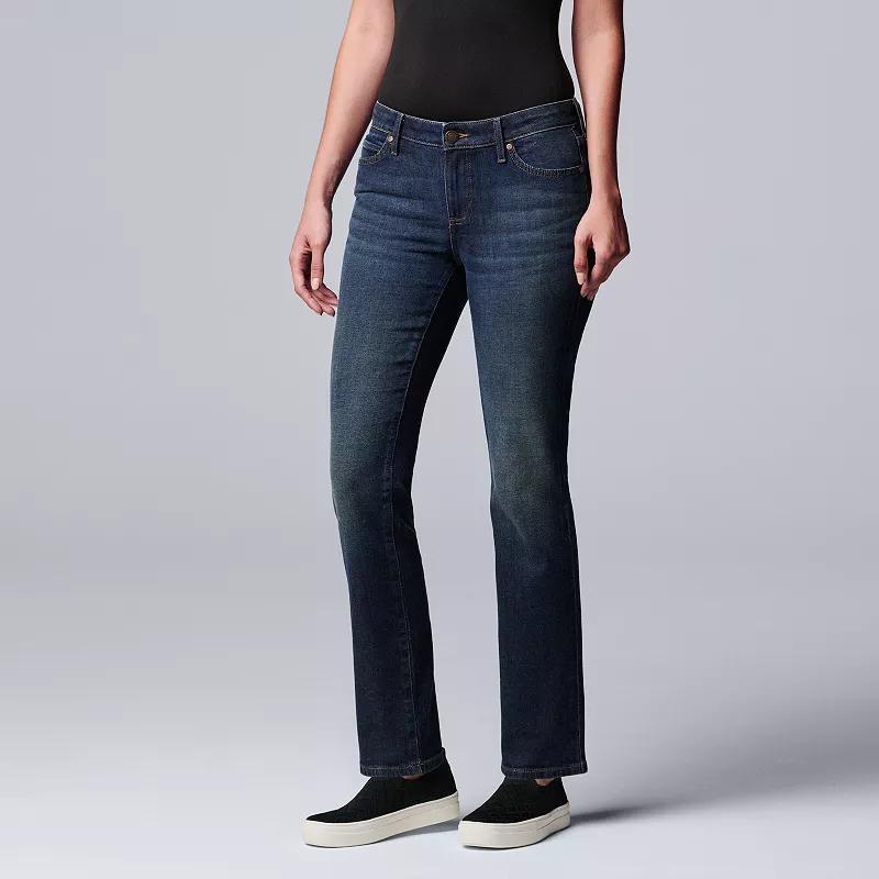 Women's Simply Vera Vera Wang Slim Straight Leg Jeans, Size: 6, Telluride Product Image