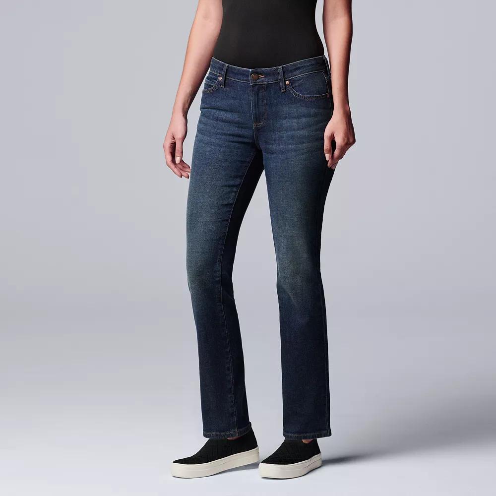 Women's Simply Vera Vera Wang Slim Straight Leg Jeans, Size: 6, Telluride Product Image