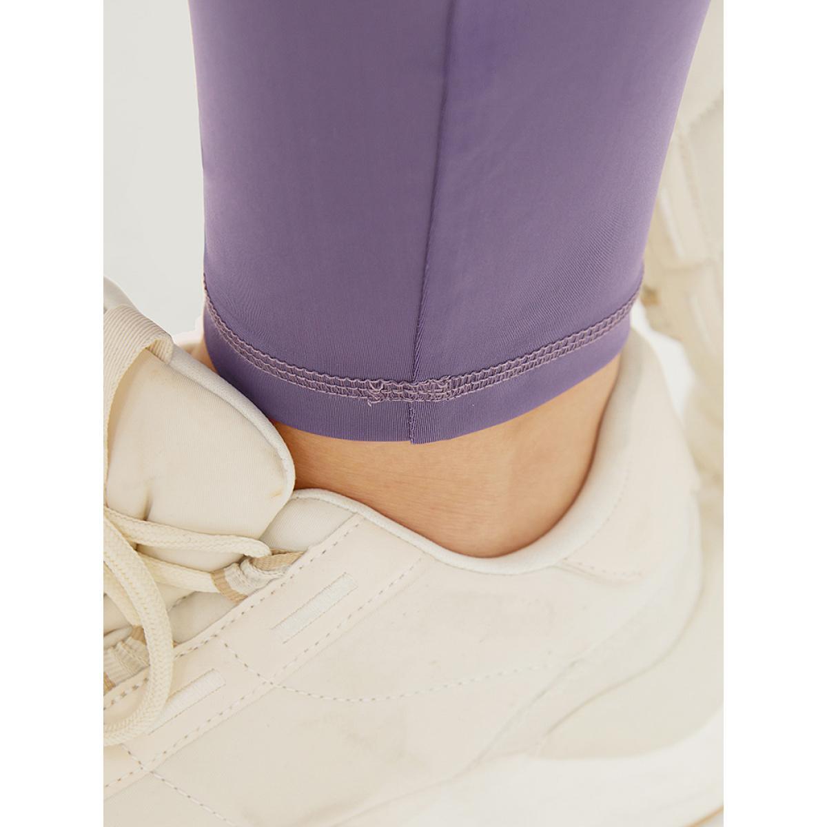Plus Size Solid Wideband Waist Ties Skinny Leggings Women Mauve Casual High stretch Skinny High Rise Dailywear Leggings BloomChic 10/M Product Image