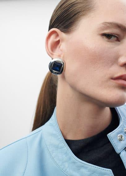 Gemminded Sterling Silver ISQA Blue Topaz & Lab-Created White Sapphire Earrings, Womens Product Image