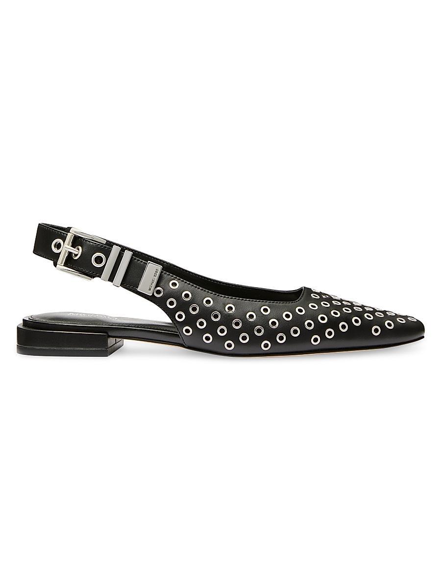 Womens Darrington Grommeted Leather Slingback Flats Product Image