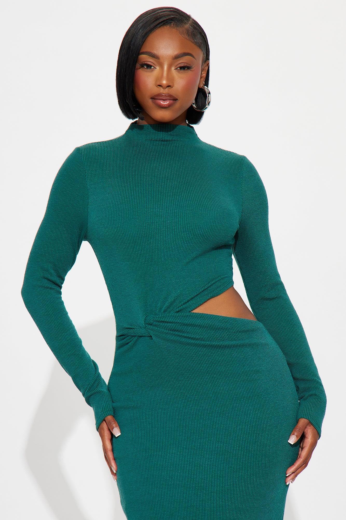 Dreamer Ribbed Maxi Dress - Hunter Product Image