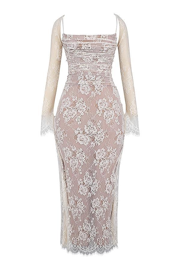 Artemis Vintage Cream Lace Maxi Dress Product Image