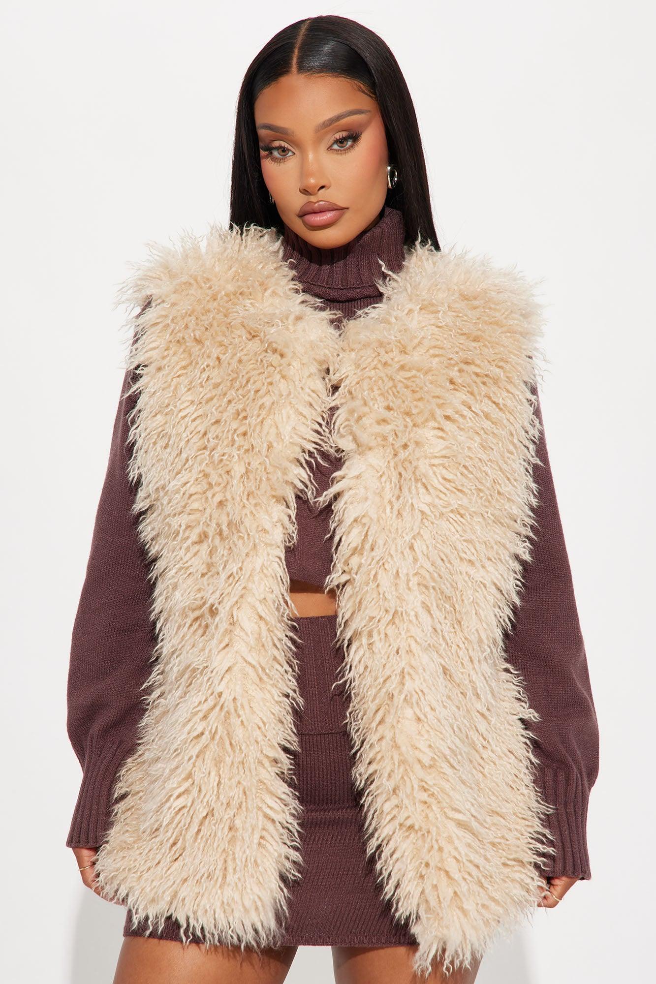 Sydney Faux Fur Vest - Tan Product Image