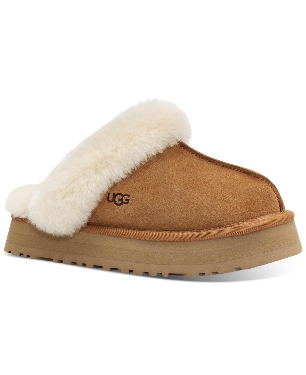UGG Disquette Suede Fur Platform Slippers Product Image