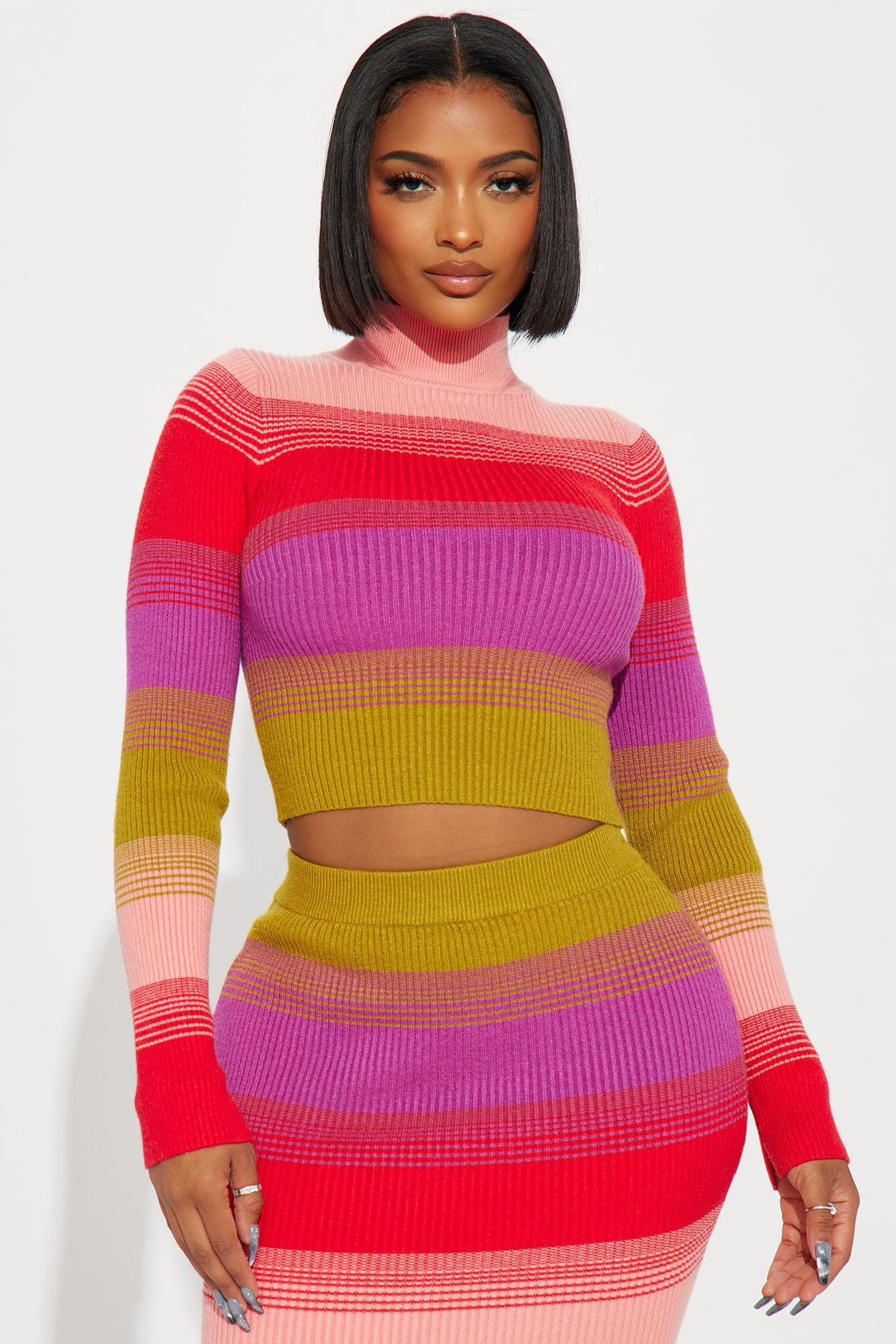 Mi Amore Sweater Skirt Set - Multi Color Product Image