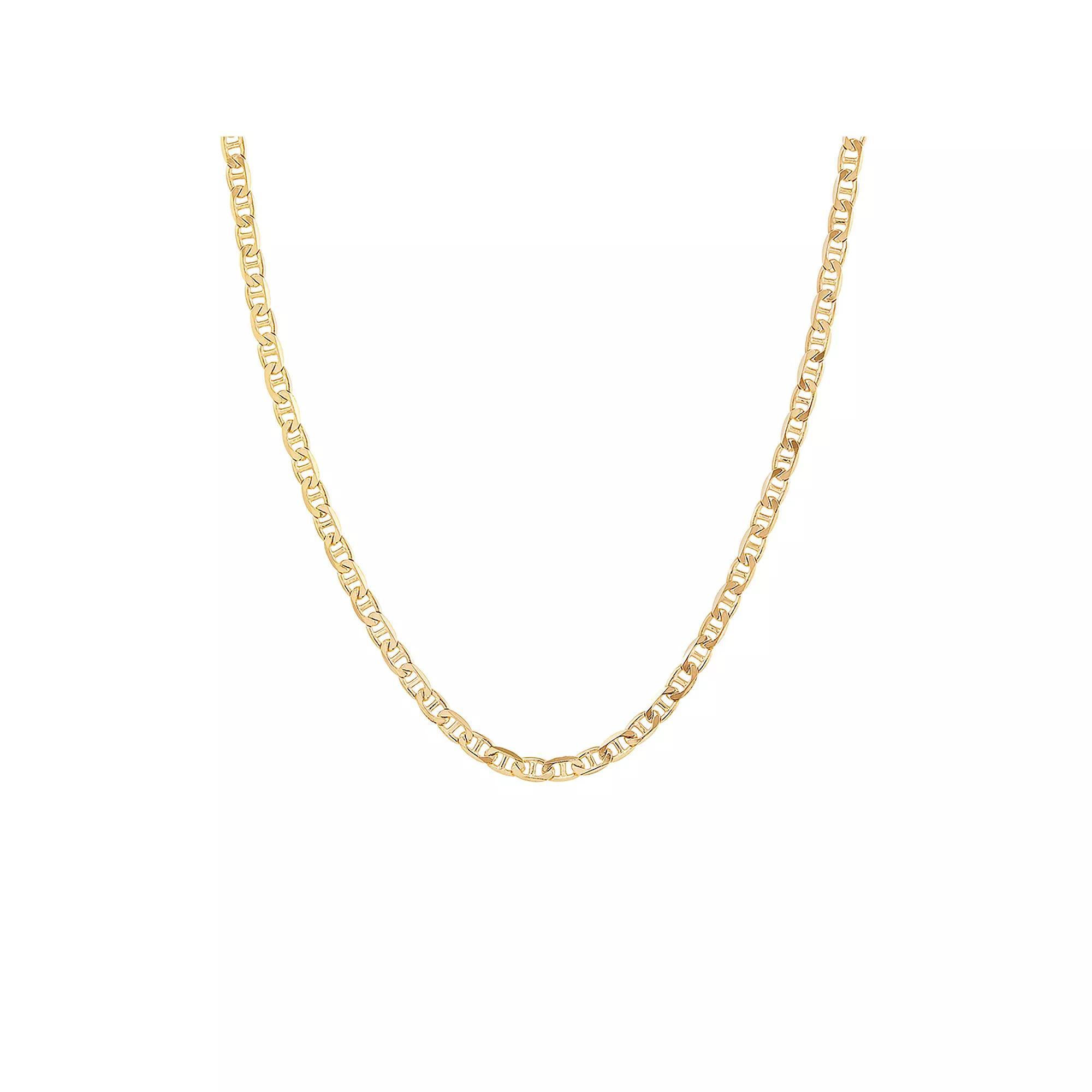 Everlasting Silver Gold Over Silver Solid Mariner Chain Necklace, Womens Gold Tone Product Image