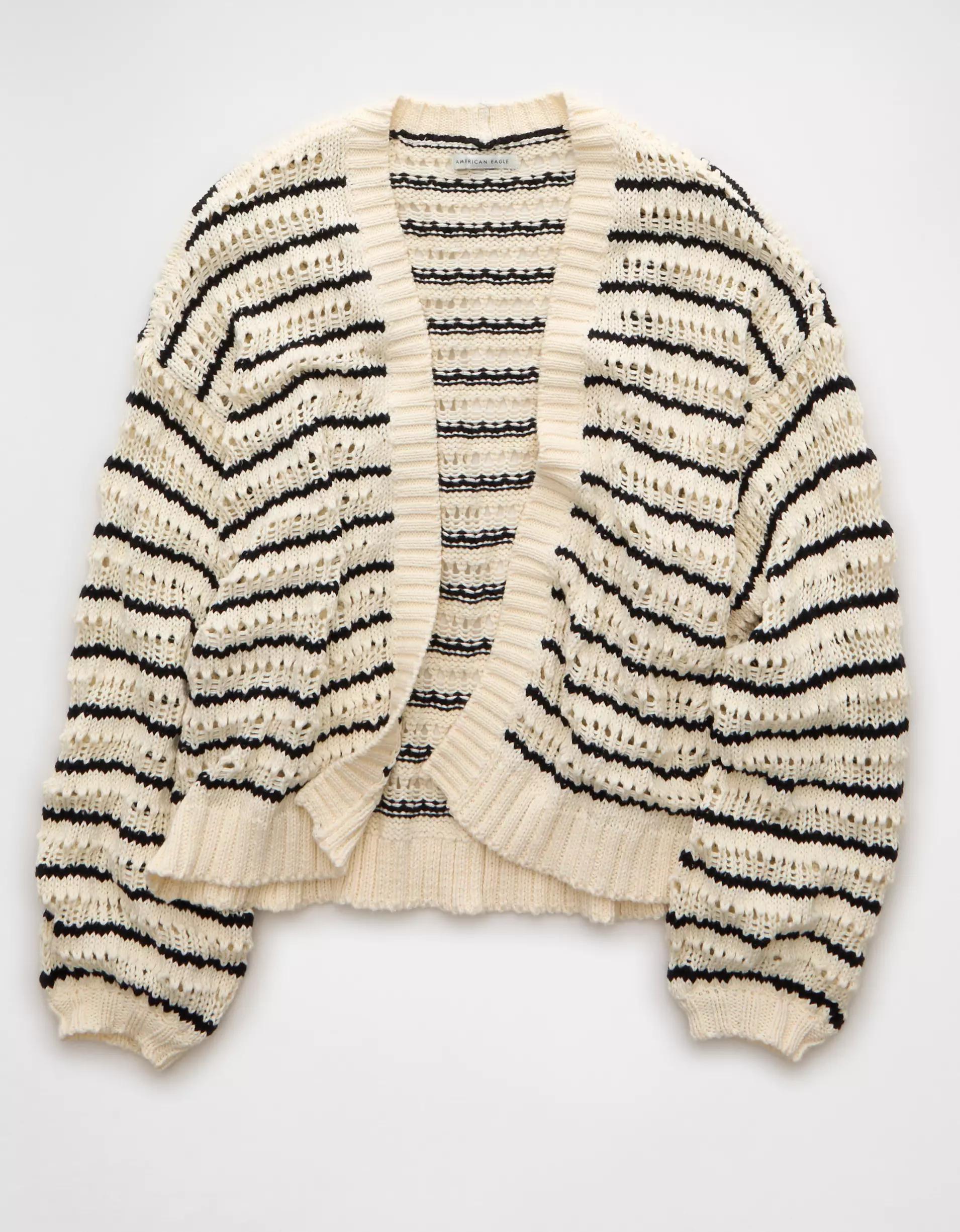 AE Balloon Sleeve Crochet Cardigan Product Image