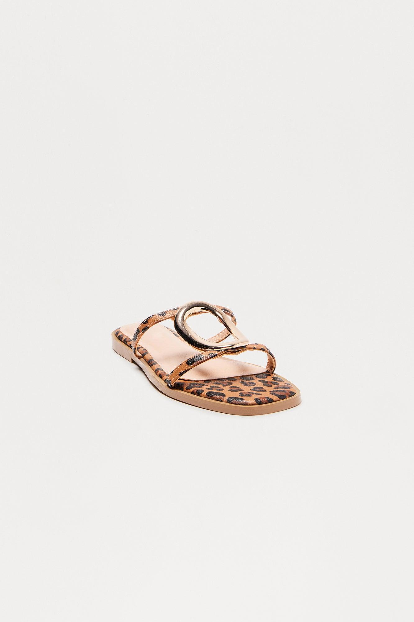 Bray Hardware Slip On Sandals - Leopard Product Image