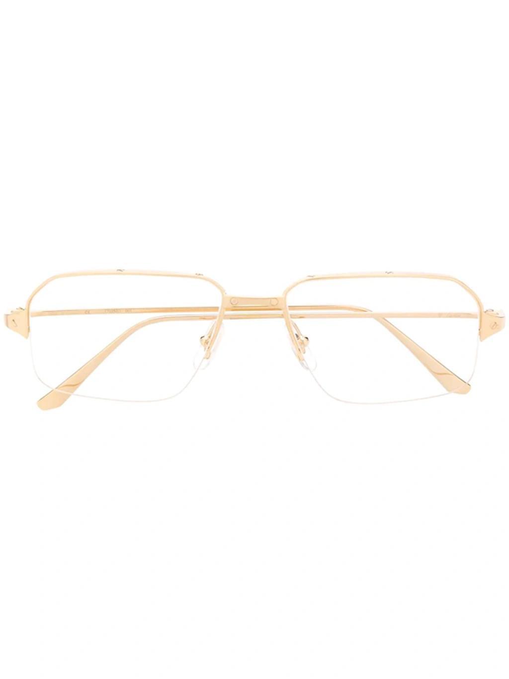 CARTIER Ct0232o Rectangular-frame Glasses In Gold Product Image