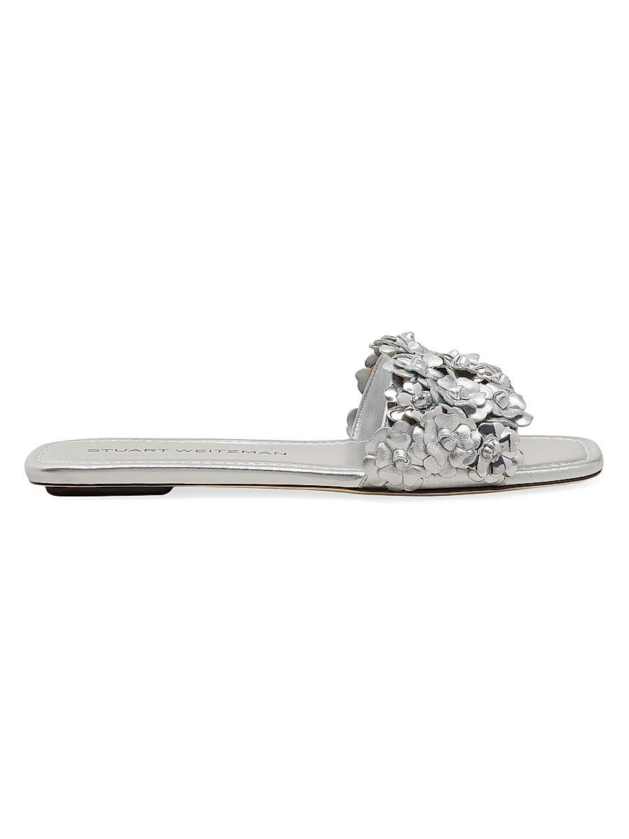 Womens Meadow Metallic-Leather Slides Sandals Product Image