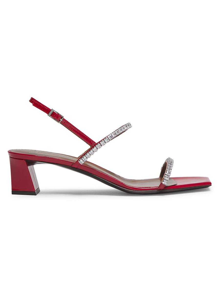Womens Mya 45MM Embellished Patent Leather Sandals Product Image