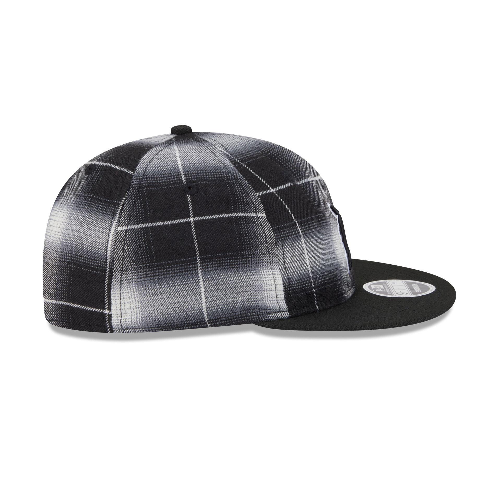 Detroit Tigers Black and White Plaid Retro Crown 9FIFTY Snapback Hat Male Product Image