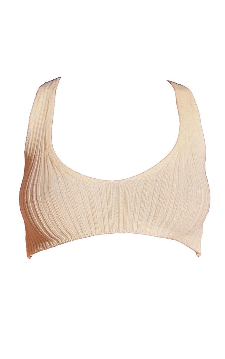 Butter Cream Rib Knit Bralet Product Image