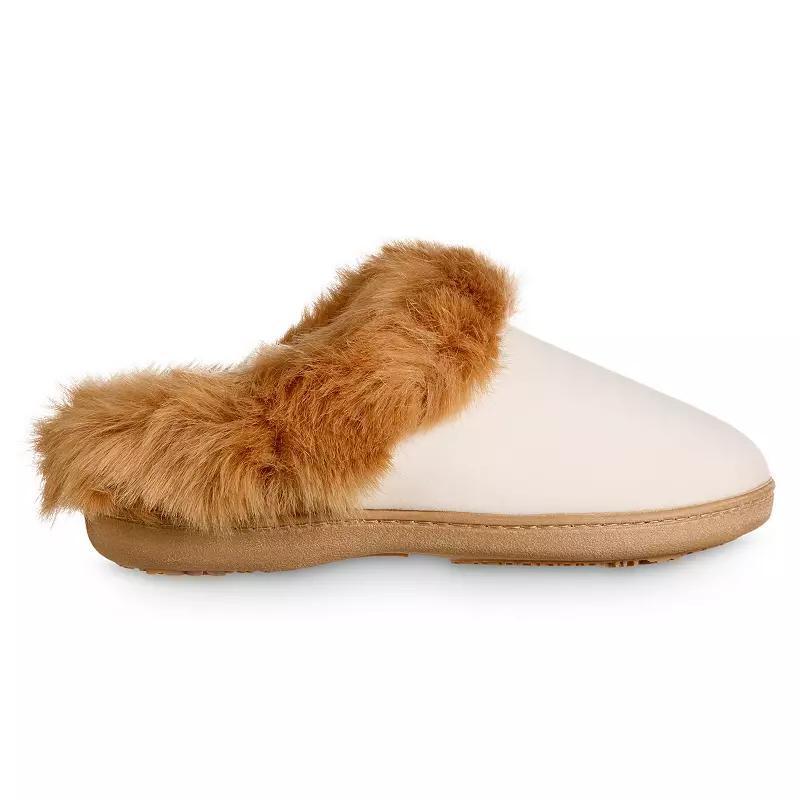 Isotoner Womens Valerie Velour Hoodback Slippers - Black Product Image