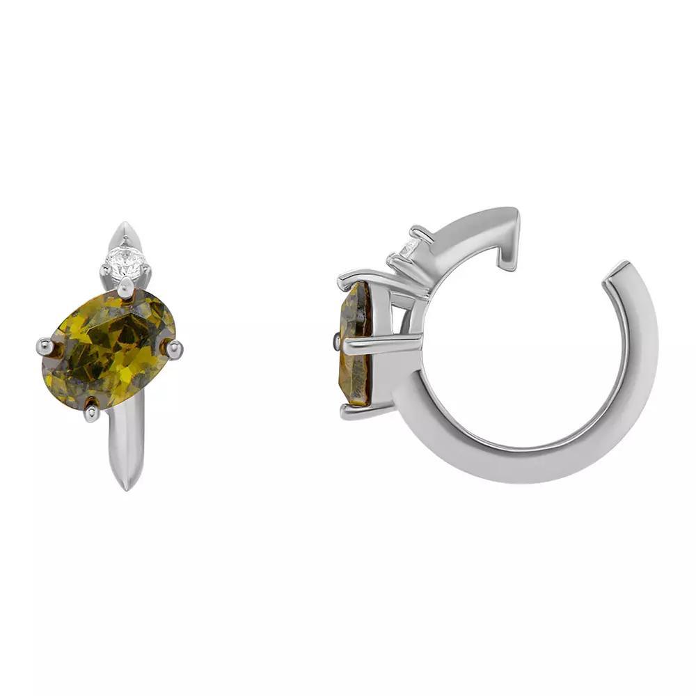 PRIMROSE Sterling Silver Cubic Zirconia Birthstone Ear Cuff, Women's, Silver Tone August Product Image