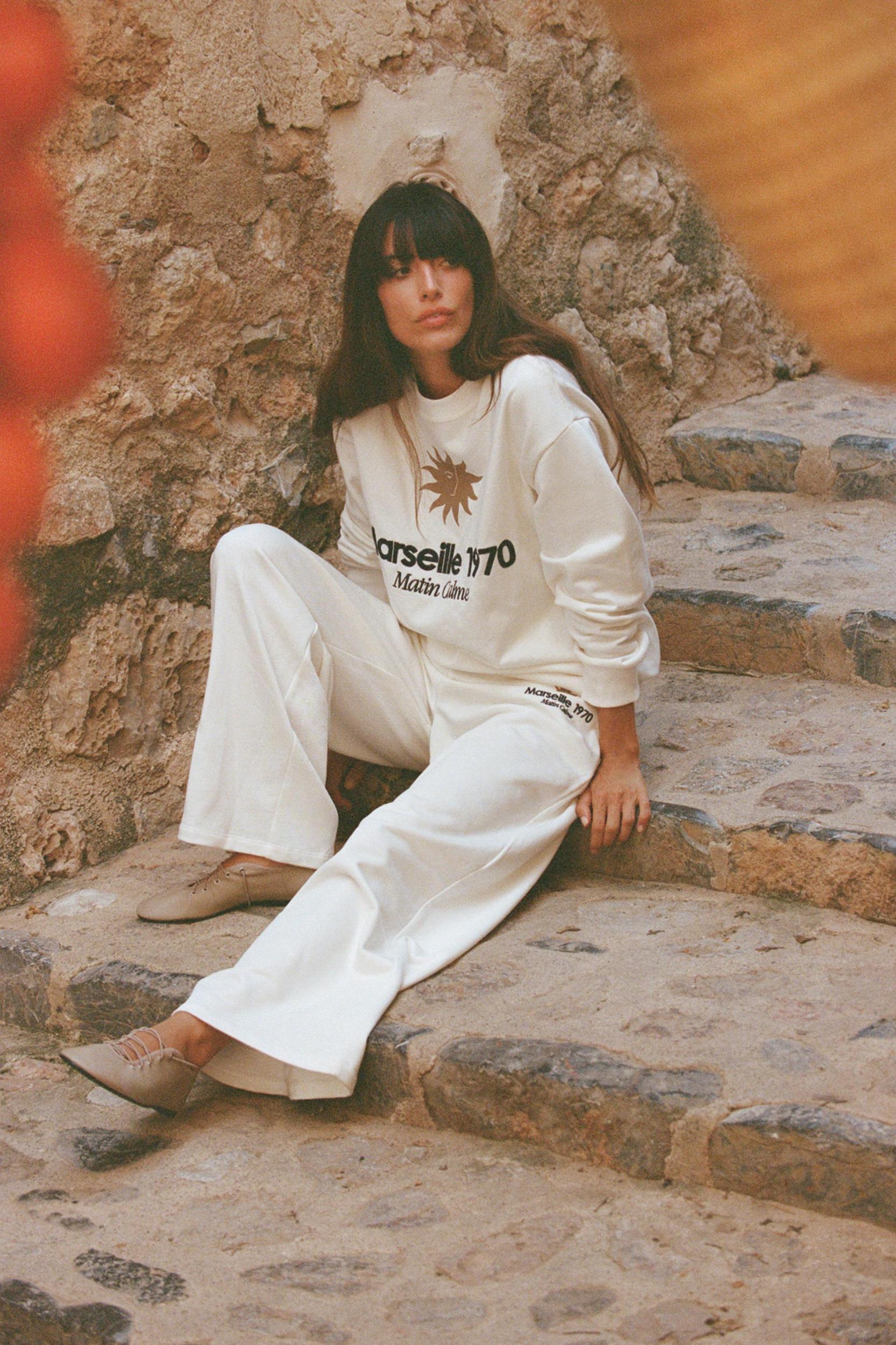 EMBROIDERED PLUSH PANTS Product Image
