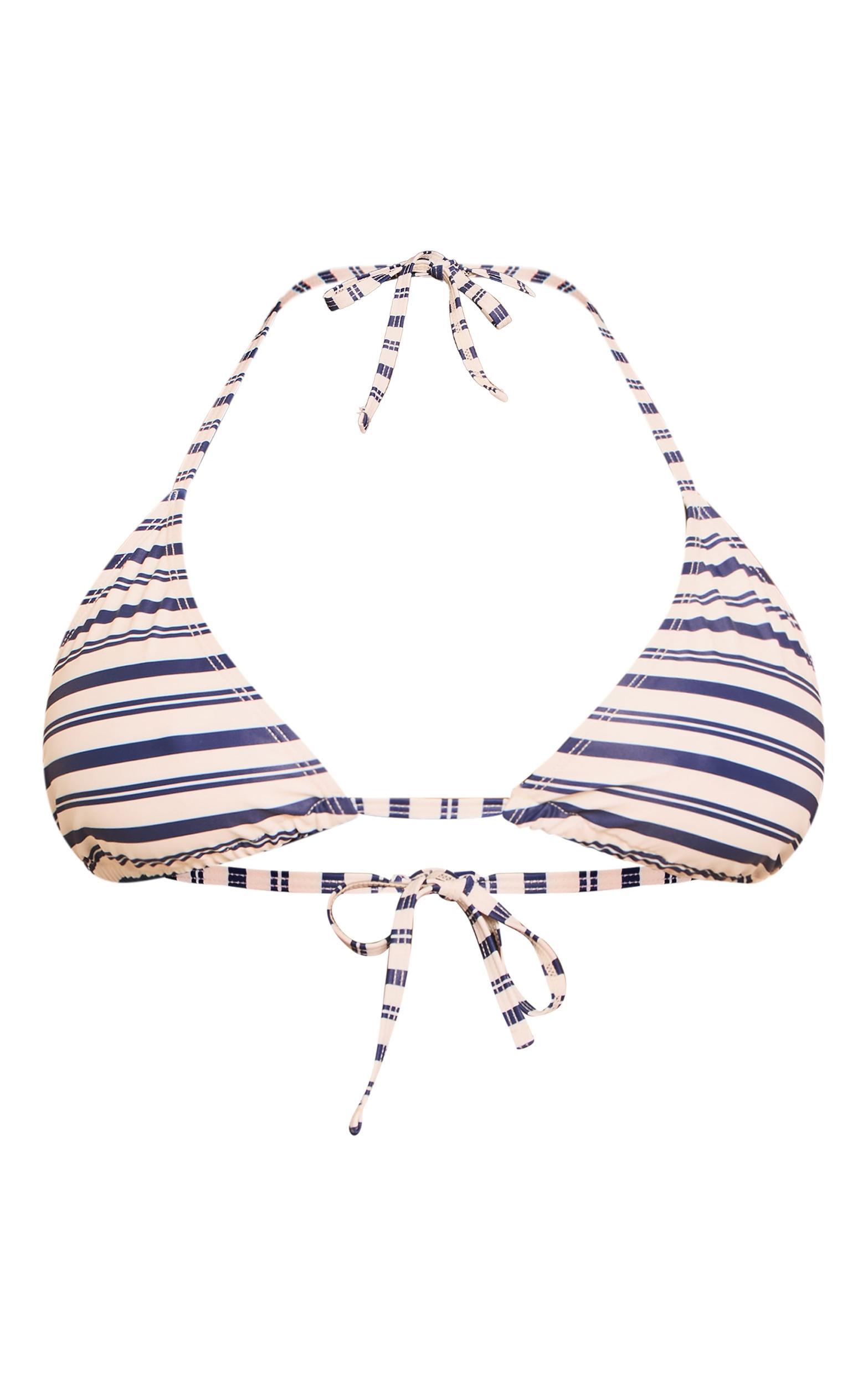 Plus Navy Stripe Tanga Bikini Bottoms Product Image