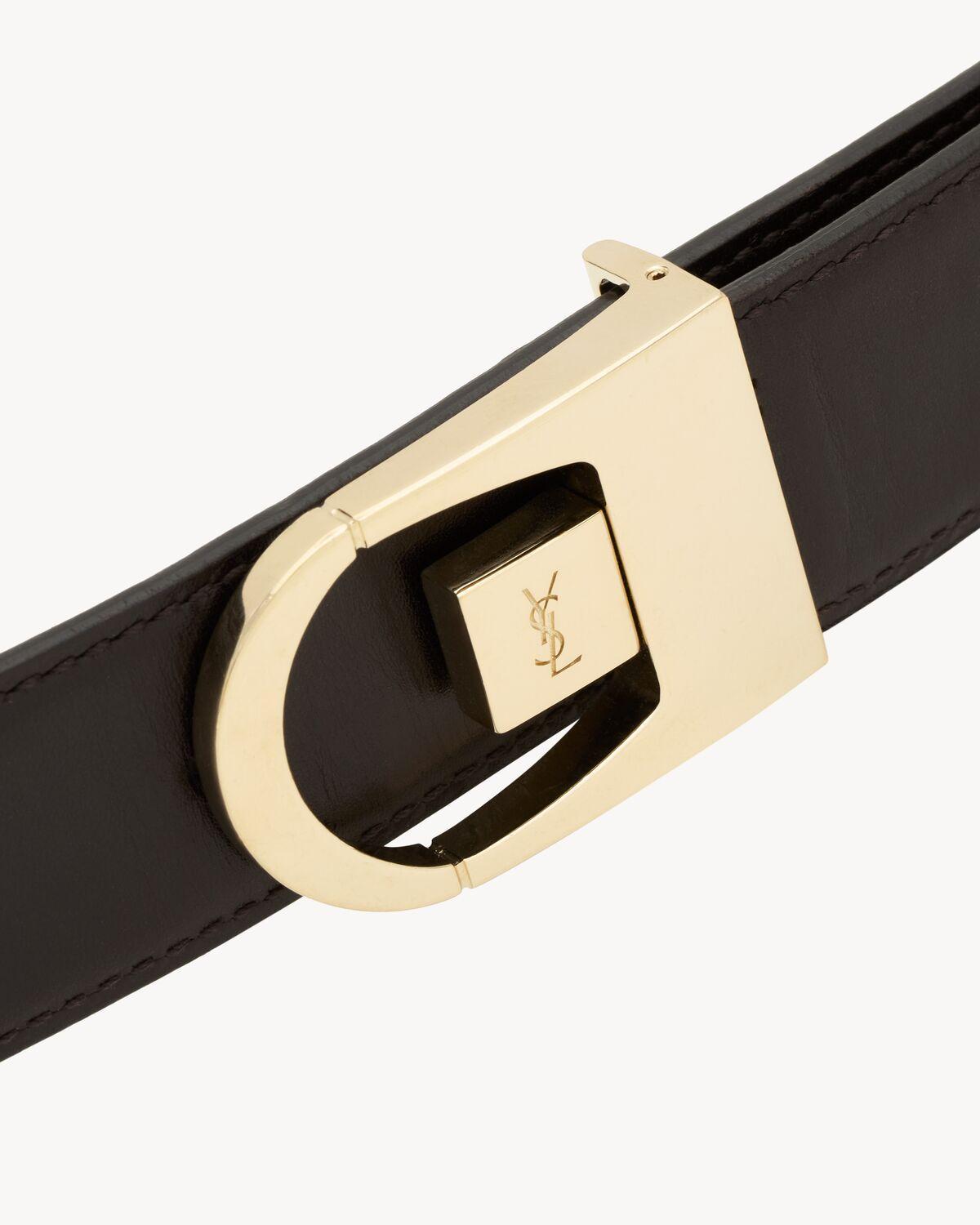 reversible belt in crocodile-embossed leather Product Image