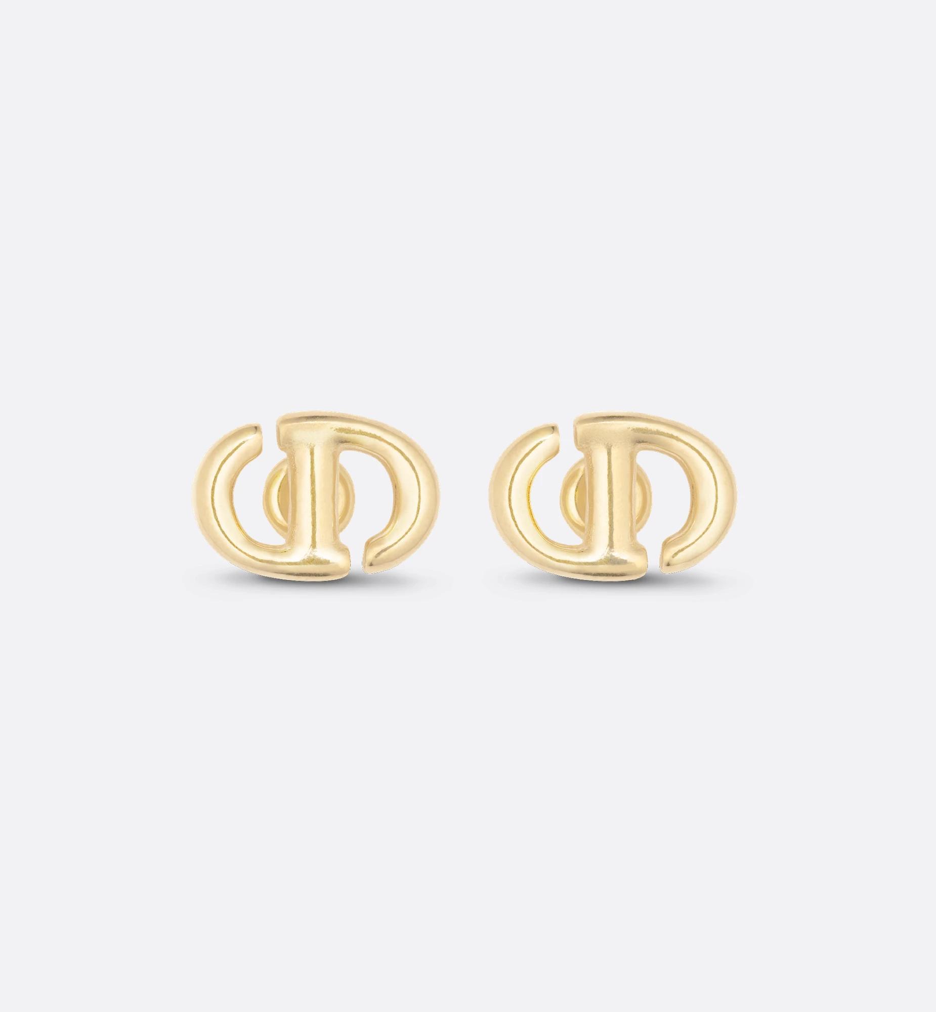CD Navy Stud Earrings Product Image