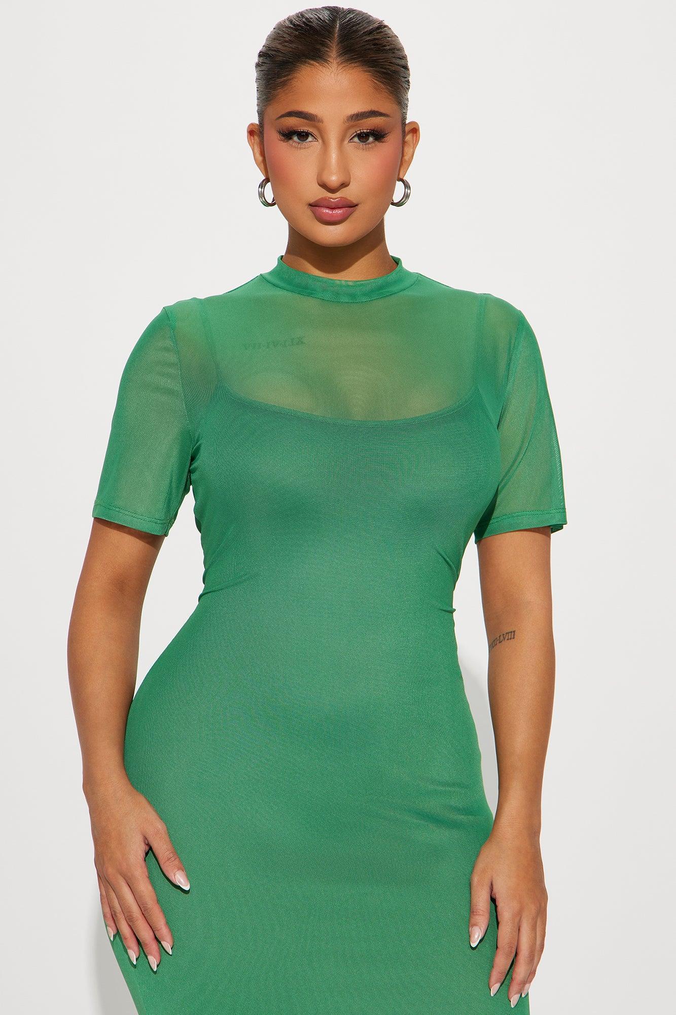 Vicky Mesh Maxi Dress - Green Product Image