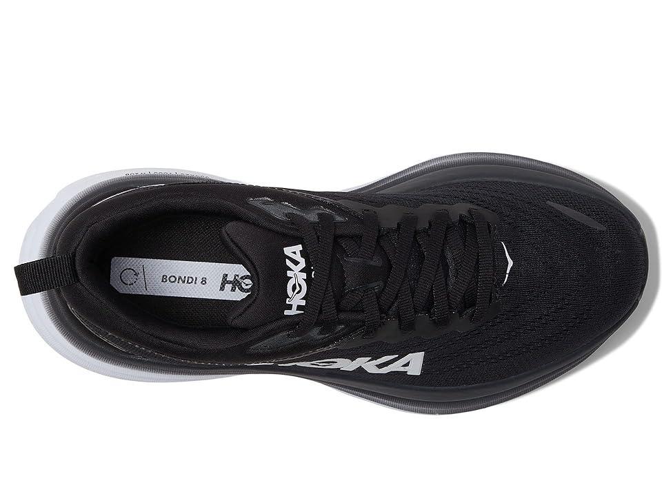 Hoka Mens Bondi 8 Running Sneakers in Black/White Product Image