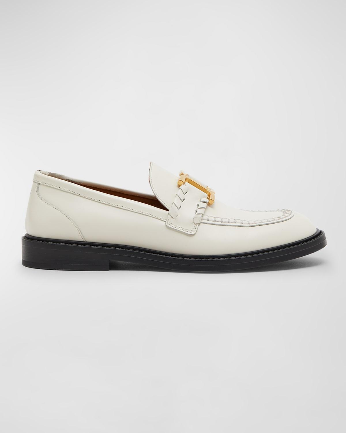 Womens Marcie Logo Buckle Leather Loafers Product Image
