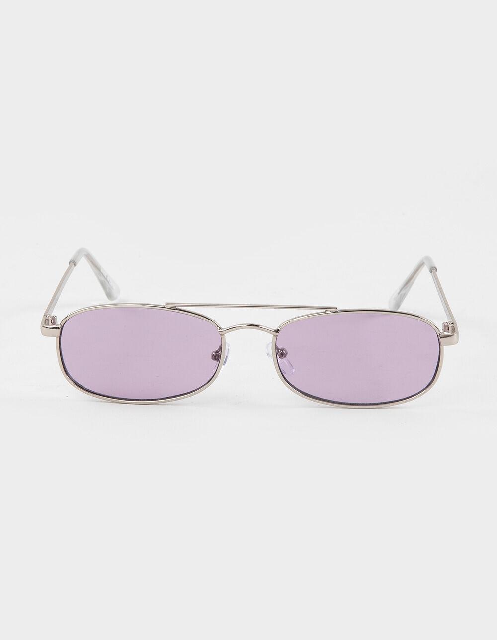 RSQ Oval Metal Aviator Sunglasses - SILVER Product Image