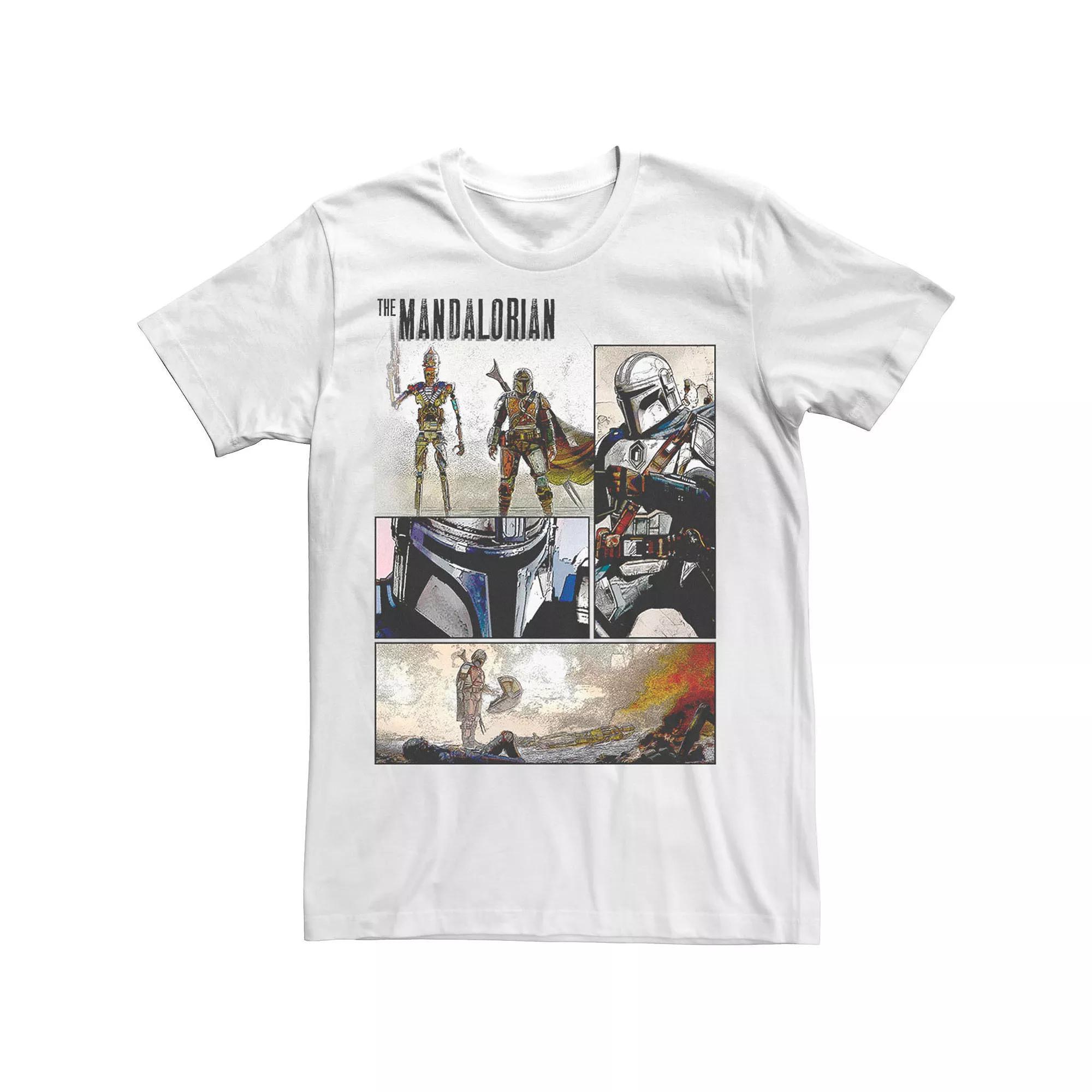 Men's Star Wars Manalorian Comic Panel Tee, Size: Small, White Product Image