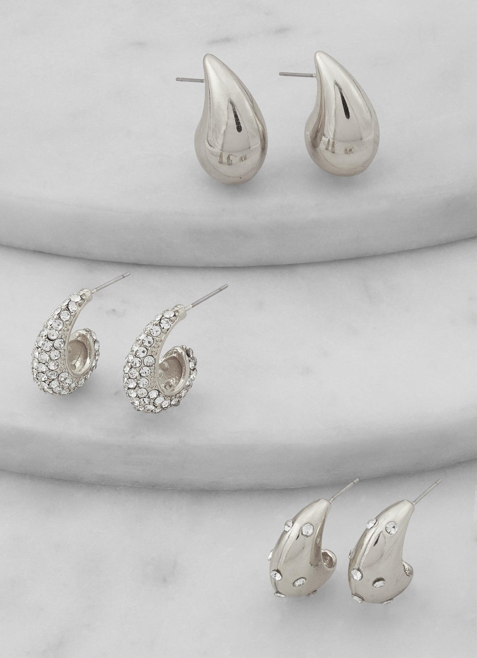 Assorted Stud and Hoop Earring Set of 6 Female Product Image