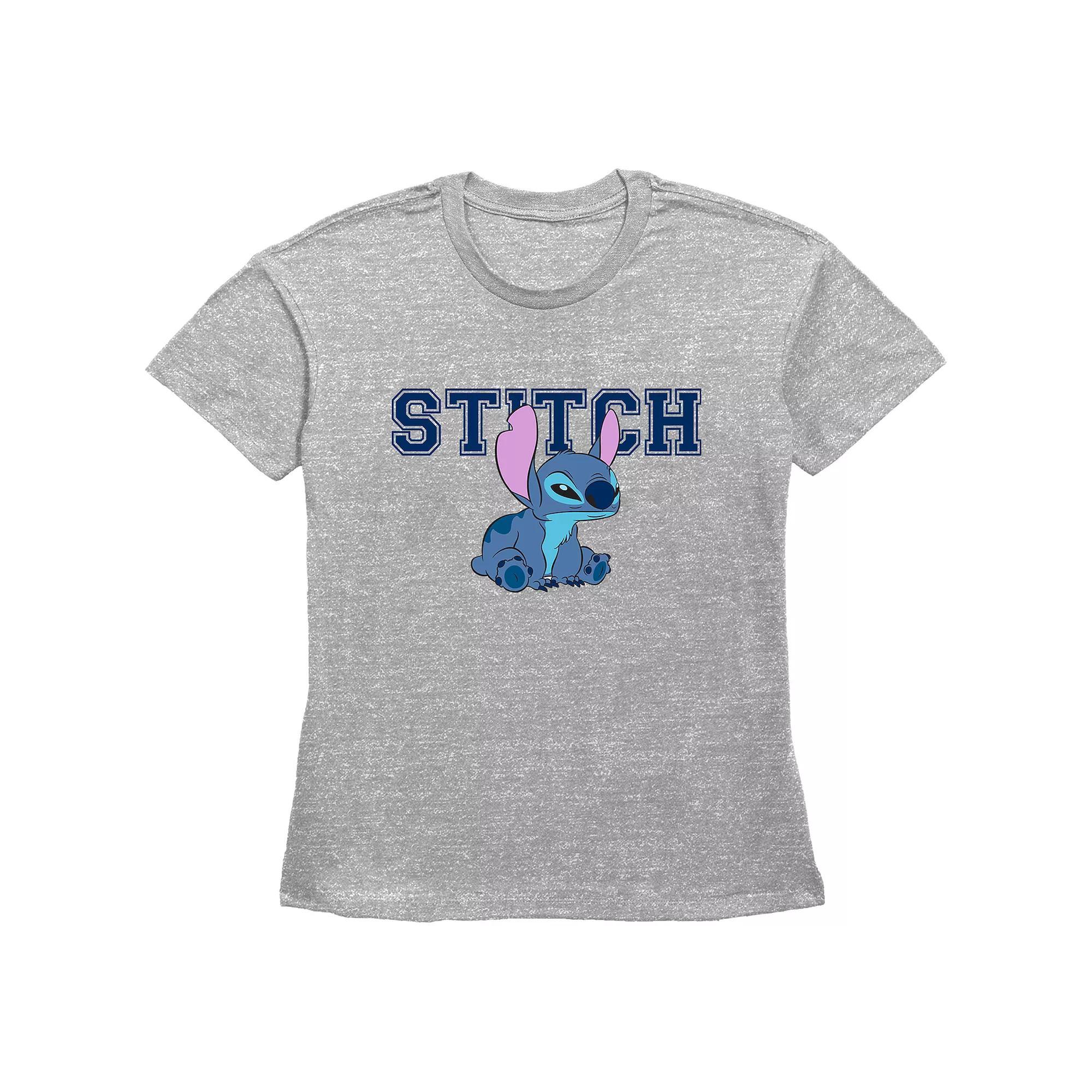 Disney's Lilo & Stitch Angry Sitting Stitch Basic Fit Women's Graphic Tee, Girl's, Size: XS, Grey Gray Product Image