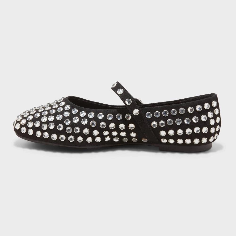 Womens Issa Rhinestone Mary Jane Ballet Flats - A New Day 6: Solid Pattern, Medium Width, Closed Round Toe Product Image