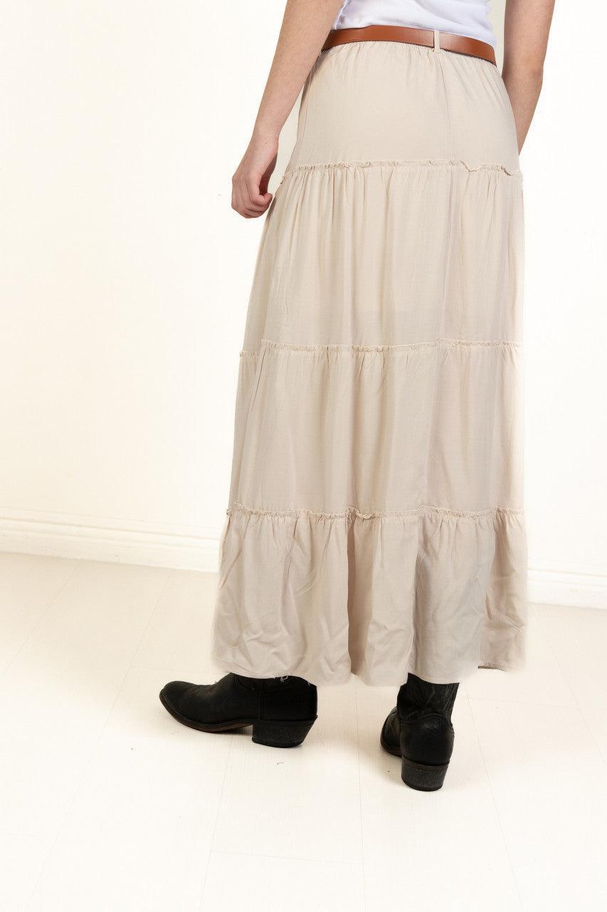 Sand Belted Maxi Skirt Product Image
