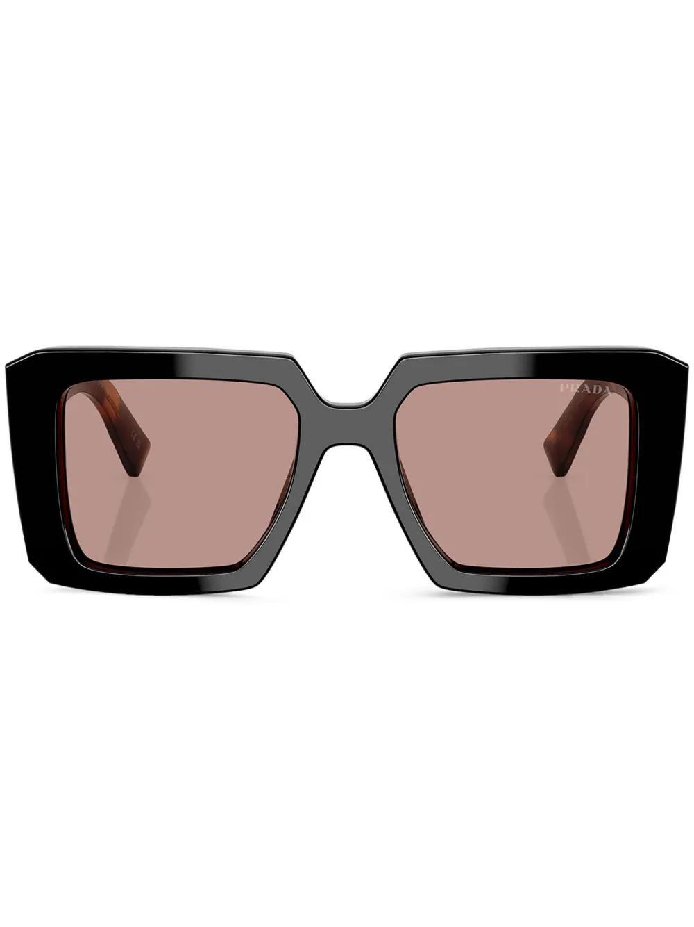 PRADA Tortoiseshell-effect Square Sunglasses In Schwarz Product Image