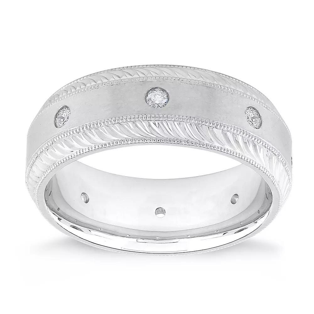 Galaxie Solaire 10k White Gold 1/4 Carat T.W. Lab-Grown Diamond Men's Eternity Ring, Size: 11, 10k Whgold Product Image