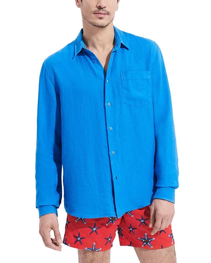 Mens Long-Sleeve Linen Shirt Product Image
