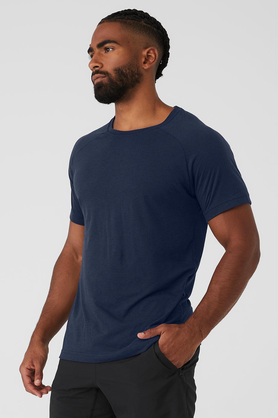 Alo Yoga | Triumph Raglan T-Shirt Blue Product Image