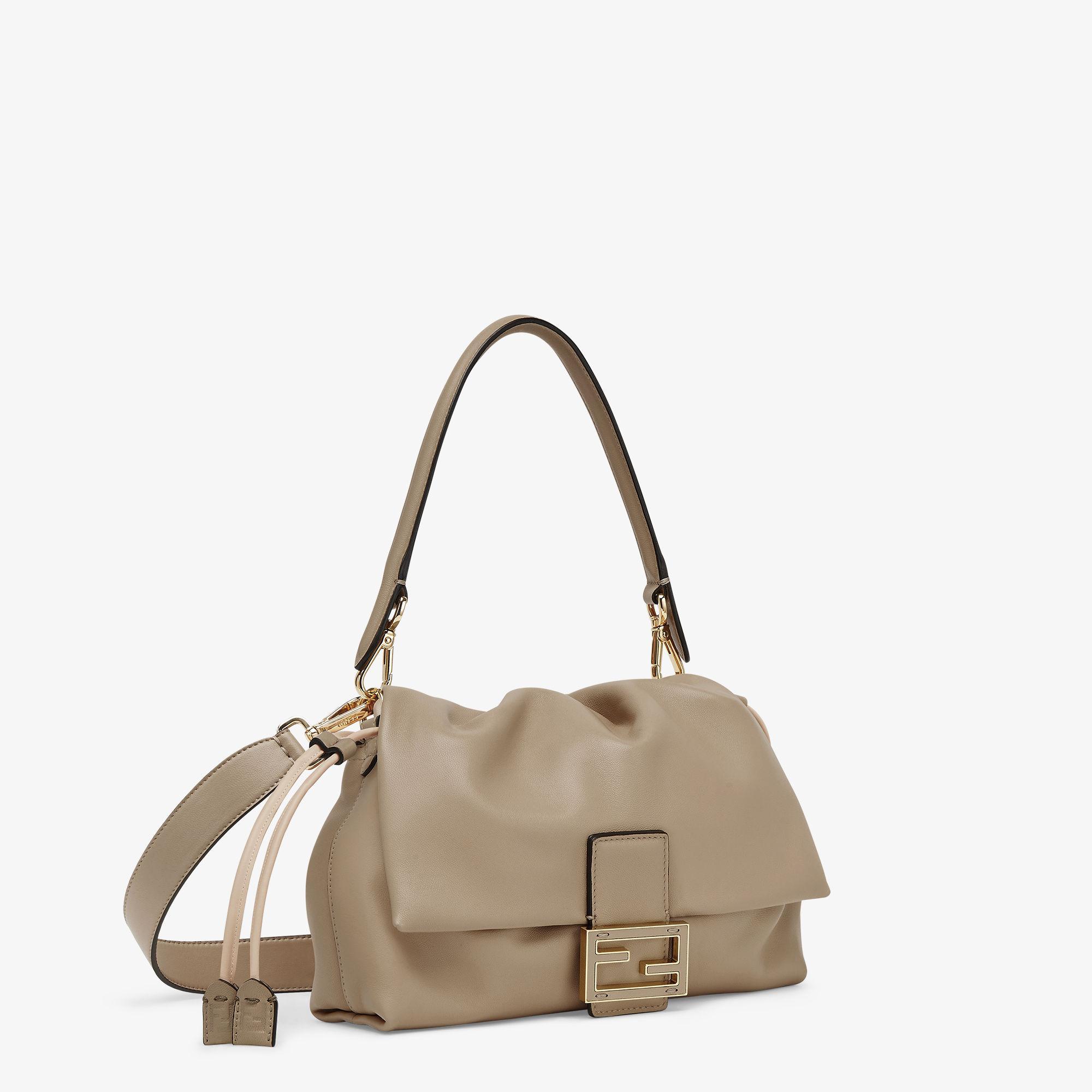Mamma Baguette MediumDove gray nappa leather bag Product Image