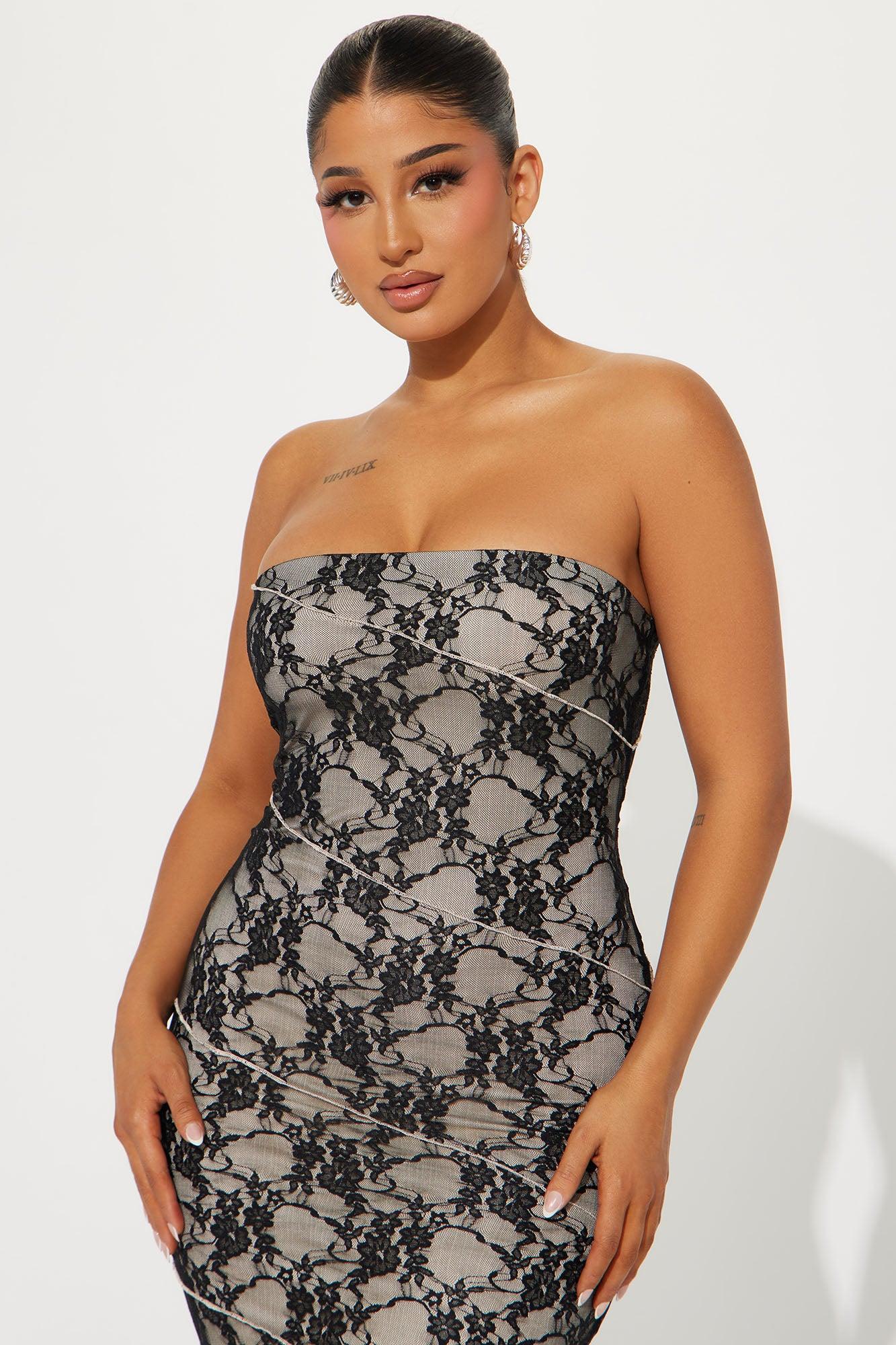 Leah Lace Maxi Dress - Black/combo Product Image