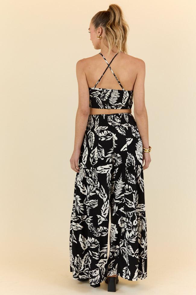 Palm Dreams Leaf Print Black Set FINAL SALE Product Image