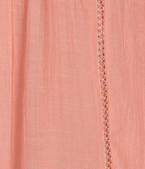 Figueroa & Flower Scoop Neck 3/4 Sleeve Lace Yoke Blouse Product Image