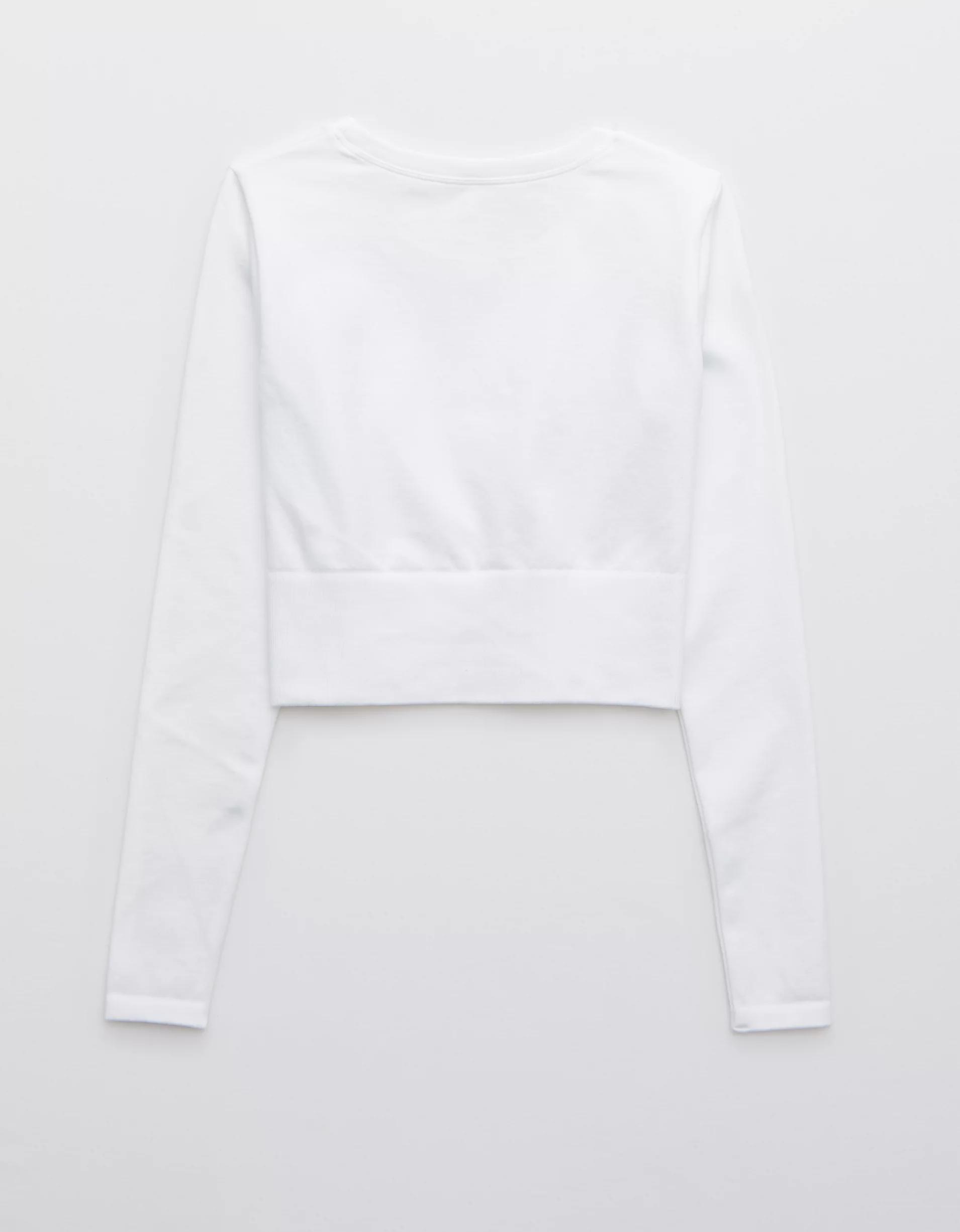 OFFLINE By Aerie Sidewalk Seamless Long Sleeve Cropped T-Shirt Product Image