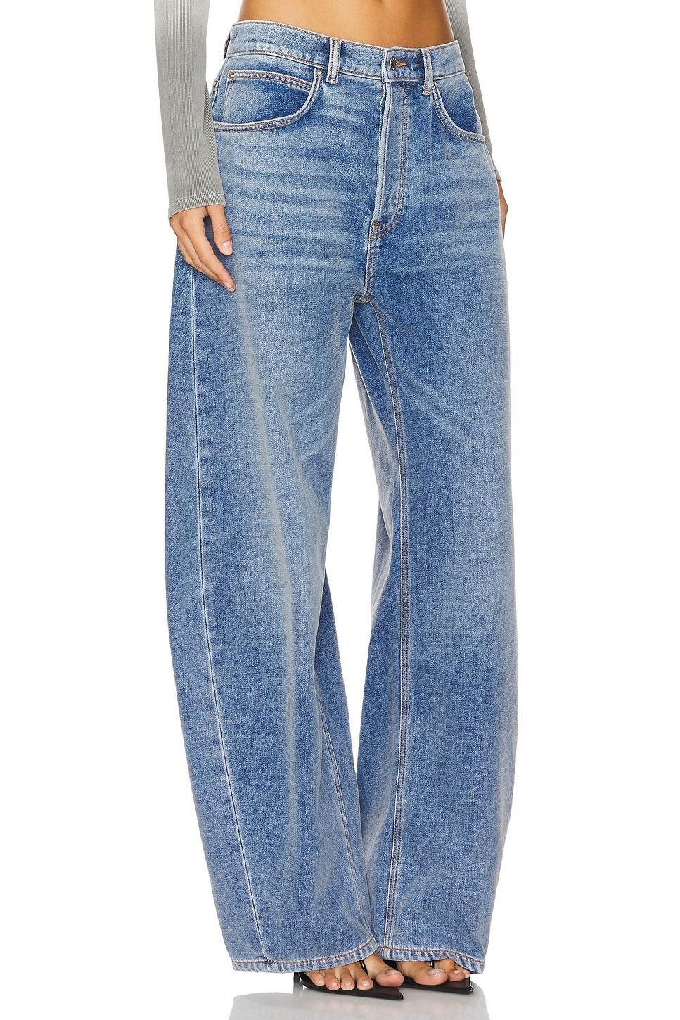 Oversized Rounded Low Rise Jean Brushed Denim Product Image