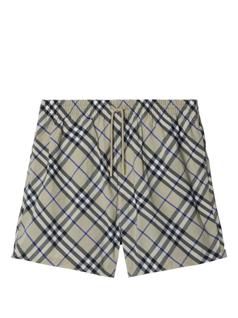 checked drawstring-waist swim shorts Product Image