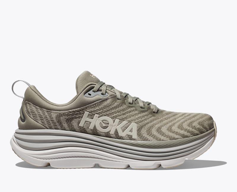 HOKA Mens Gaviota 5 Shoes in Limestone/Diva Blue, Size 7.5 W Product Image