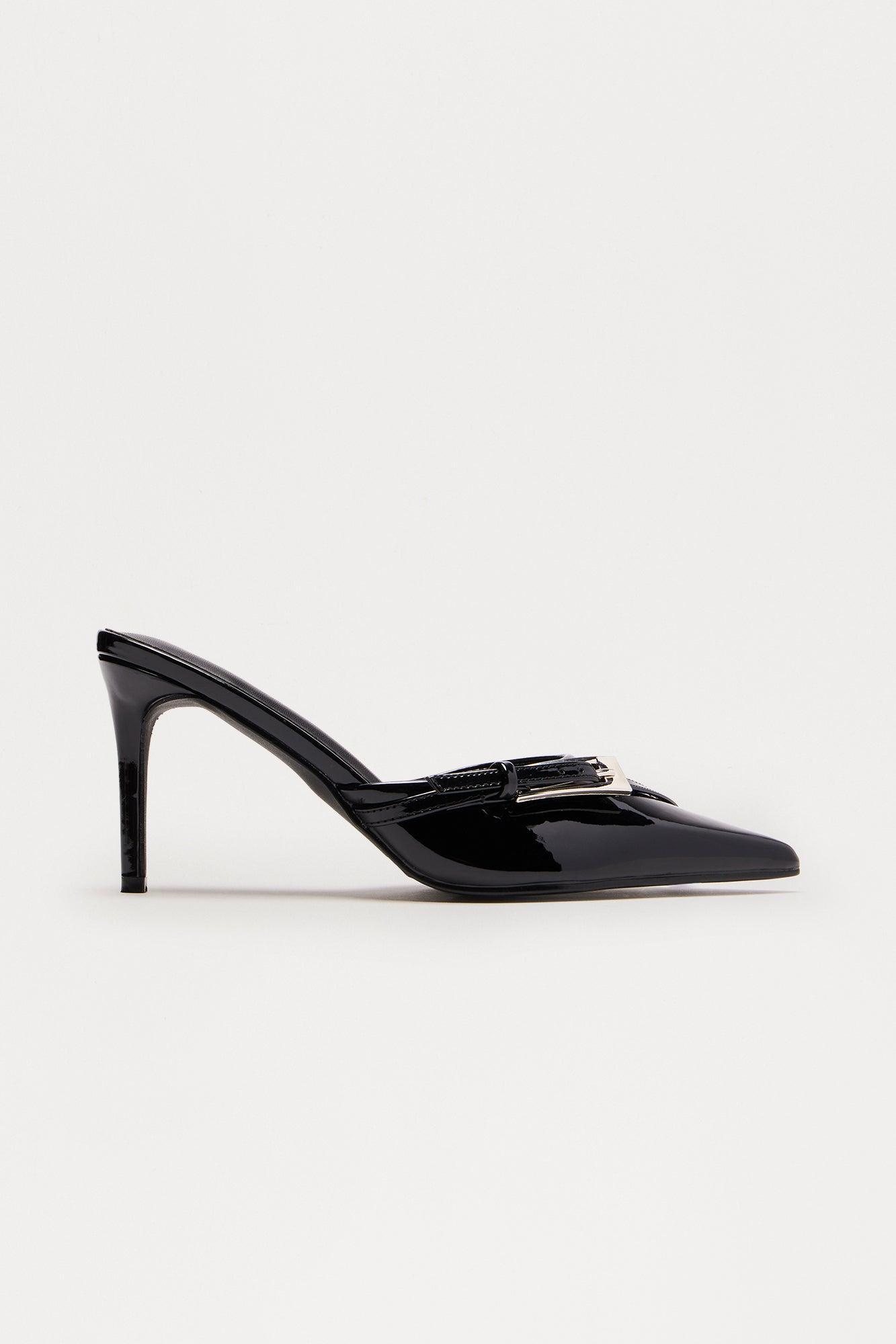 Bev Faux Patent Leather Pumps - Black Product Image