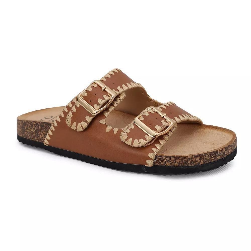 Yoki Gian-218 Women's Double Buckle Cork Sandals, Size: 7, Red Product Image